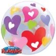 balon foliowy kolorowe serca qualatex bubble 22 orb