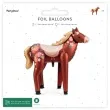 balon foliowy kon w kwiaty brazowy partydeco 50 shp