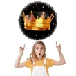 balon foliowy korona zlota czarny jix 18 rnd