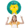balon foliowy kot w czapeczce urodzinowej turkusowy folat 18 rnd