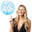 balon foliowy krysztalowe grochy niebieski godan 18 orb
