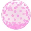 balon foliowy krysztalowe grochy rozowy godan 18 orb