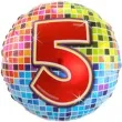 balon foliowy kula dyskotekowa liczba 5 folat 18 orb