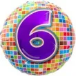 balon foliowy kula dyskotekowa liczba 6 folat 18 orb