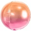 balon foliowy kula ombre metalic rozowo pomaranczowy partydeco 14 orb