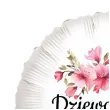 balon foliowy kwiat jabloni dziewczynka dekoracja na baby shower gender reveal bialy 18 rnd