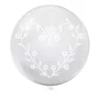 balon foliowy kwiatowe serce transparentny tuban 18 rnd