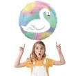 balon foliowy labedz w zlotej koronie amscan 18 rnd