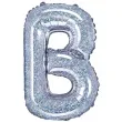 balon foliowy litera b holo srebrny partydeco 14 ltr