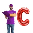 balon foliowy litera c czerwony partydeco 14 ltr