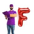 balon foliowy litera f czerwony partydeco 14 ltr
