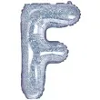 balon foliowy litera f holograficzna srebrny partydeco 14 ltr