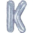 balon foliowy litera k holograficzna srebrny partydeco 14 ltr