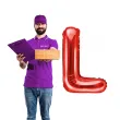 balon foliowy litera l czerwony partydeco 14 ltr