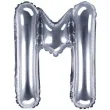 balon foliowy litera m srebrny partydeco 14 ltr