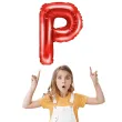 balon foliowy litera p czerwony partydeco 14 ltr