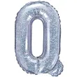balon foliowy litera q 14 partydeco srebrny holograficzny