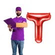 balon foliowy litera t czerwony partydeco 14 ltr