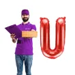 balon foliowy litera u czerwony partydeco 14 ltr