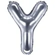 balon foliowy litera y 14 partydeco srebrny