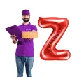 balon foliowy litera z czerwony partydeco 14 ltr