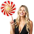 balon foliowy lizak czerwono bialy partydeco 14 rnd