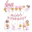balon foliowy love happy birthday rosegold partypal zestaw 120 szt