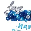 balon foliowy love happy birthday srebrno granatowe partypal zestaw 102 szt