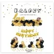 balon foliowy love happy birthday zloto czarne partypal zestaw 120 szt