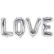 balon foliowy love srebrny partydeco zestaw