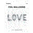 balon foliowy love srebrny partydeco zestaw