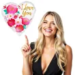 balon foliowy love you flowers amscan 18 hrt