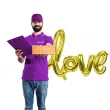 balon foliowy love zloty jix 27 shp