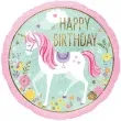 balon foliowy magiczny jednorozec happy birthday holograficzny amscan 18 rnd