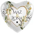 balon foliowy maz i zona serce bialo zloty premioloon 17 hrt