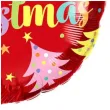balon foliowy merry christmas choinki czerwony qualatex 18 rnd