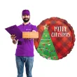 balon foliowy merry christmas flanelowa krata amscan 18 rnd