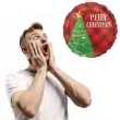 balon foliowy merry christmas flanelowa krata amscan 18 rnd