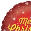 balon foliowy merry christmas holo czerwony betallic 18 rnd