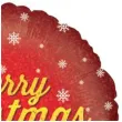 balon foliowy merry christmas holo czerwony betallic 18 rnd