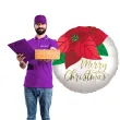 balon foliowy merry christmas kwiat poinsencji amscan 18 rnd