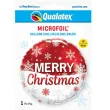 balon foliowy merry christmas platki sniegu czerwono bialy qualatex 18 rnd