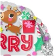 balon foliowy merry christmas renifery i mikolaje amscan 17 rnd