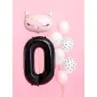 balon foliowy metalizowana cyfra 0 czarny partydeco 33 dgt