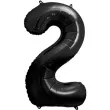 balon foliowy metalizowana cyfra 2 czarny partydeco 33 dgt