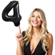balon foliowy metalizowana cyfra 4 czarny partydeco 33 dgt