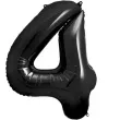 balon foliowy metalizowana cyfra 4 czarny partydeco 33 dgt