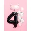 balon foliowy metalizowana cyfra 4 czarny partydeco 33 dgt