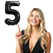 balon foliowy metalizowana cyfra 5 czarny partydeco 33 dgt
