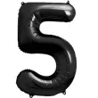 balon foliowy metalizowana cyfra 5 czarny partydeco 33 dgt